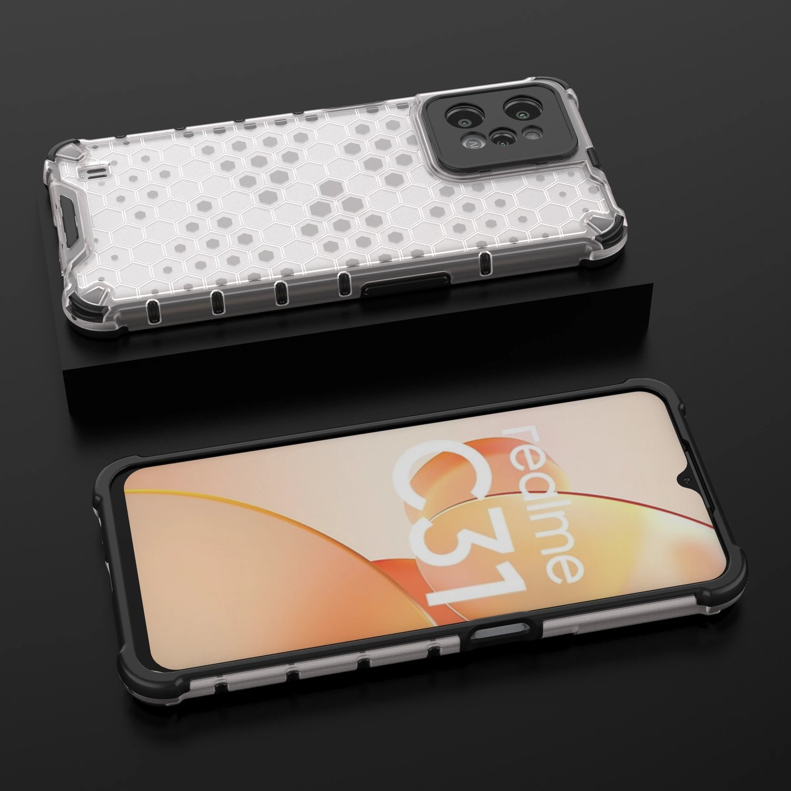 Mbështjellës Hurtel Honeycomb për Realme C31, Transparent Mbështjellës Hurtel Honeycomb për Realme C31, Transparent