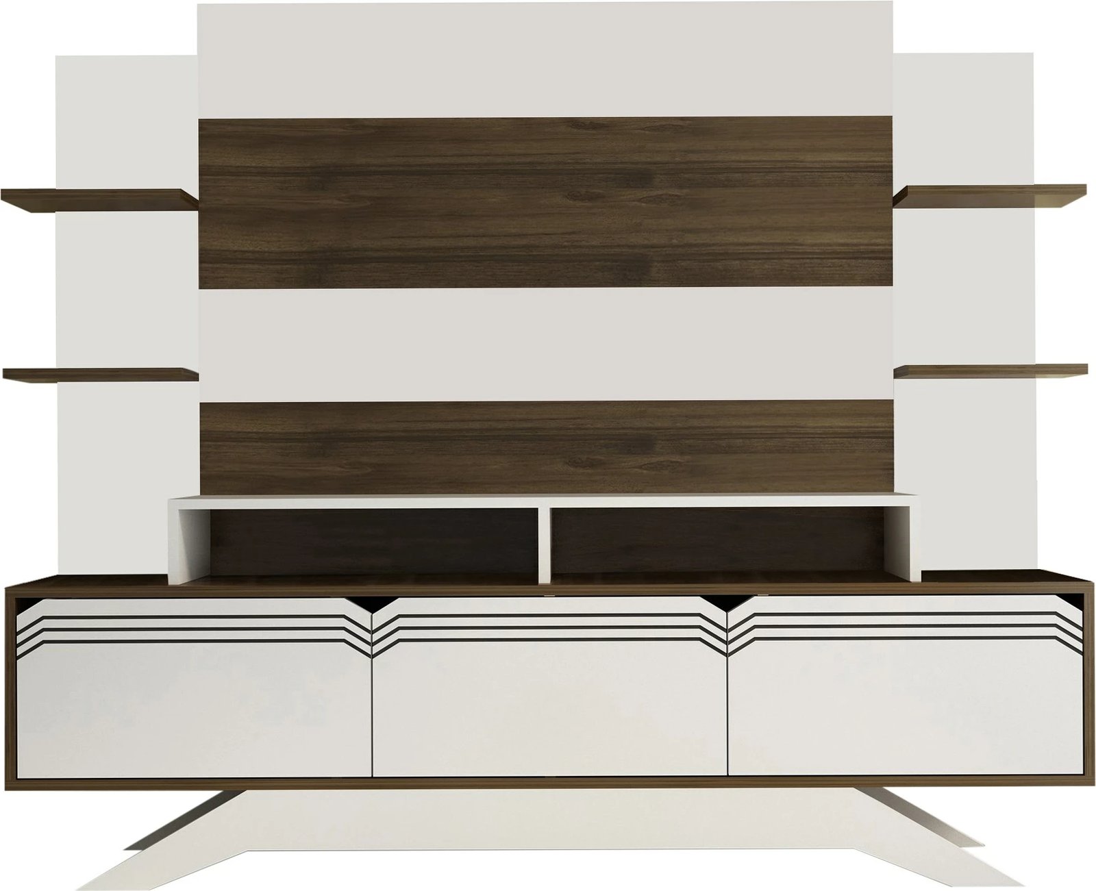 Komodë TV Hanah Home, Delpi, ngjyrë arre dhe e bardhë