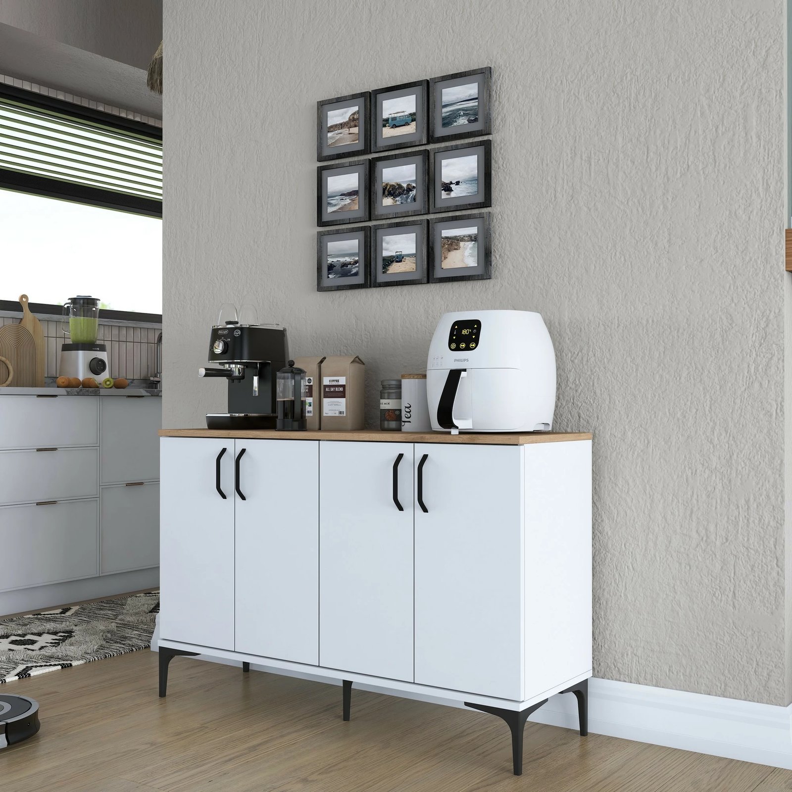 Dollap multifunksional, ngjyrë e bardhë dhe arre, Hanah Home JE162 - 3268