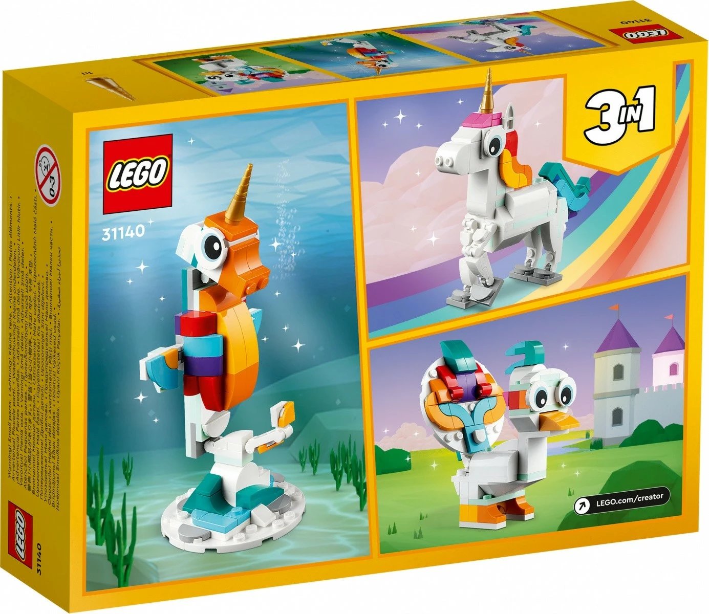 Set LEGO Creator 31140 Magical Unicorn, 145 pjesë, shumëngjyrësh