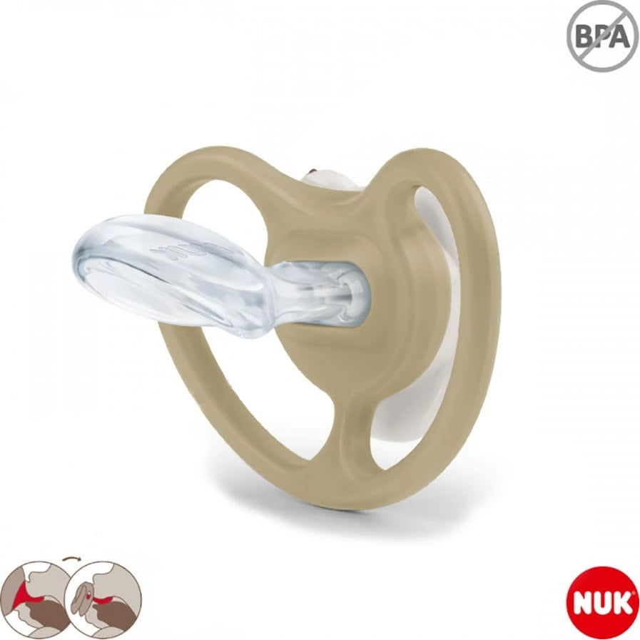 qetësues bebe, NUK, Space Disney Mickey Mouse, 0-6 muaj, silikon, 1 copë, gri