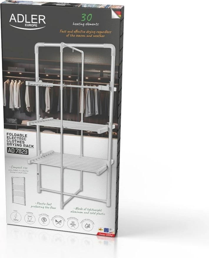 Tharëse elektrike rrobash Adler AD 7829, palosëse, e bardhë