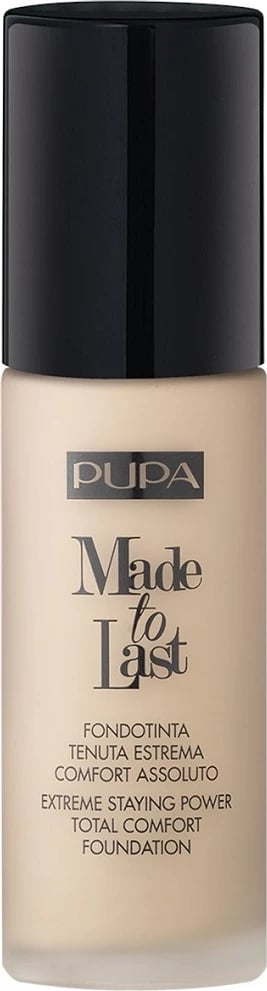 Fondatinë Pupa Milano Made To Last Total Comfort Foundation për femra 001 Light Ivory 30ml
