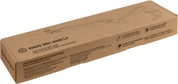 Krah mikrofonik Elgato Wave Mic Arm LP, metal, montim në tavolinë, i zi