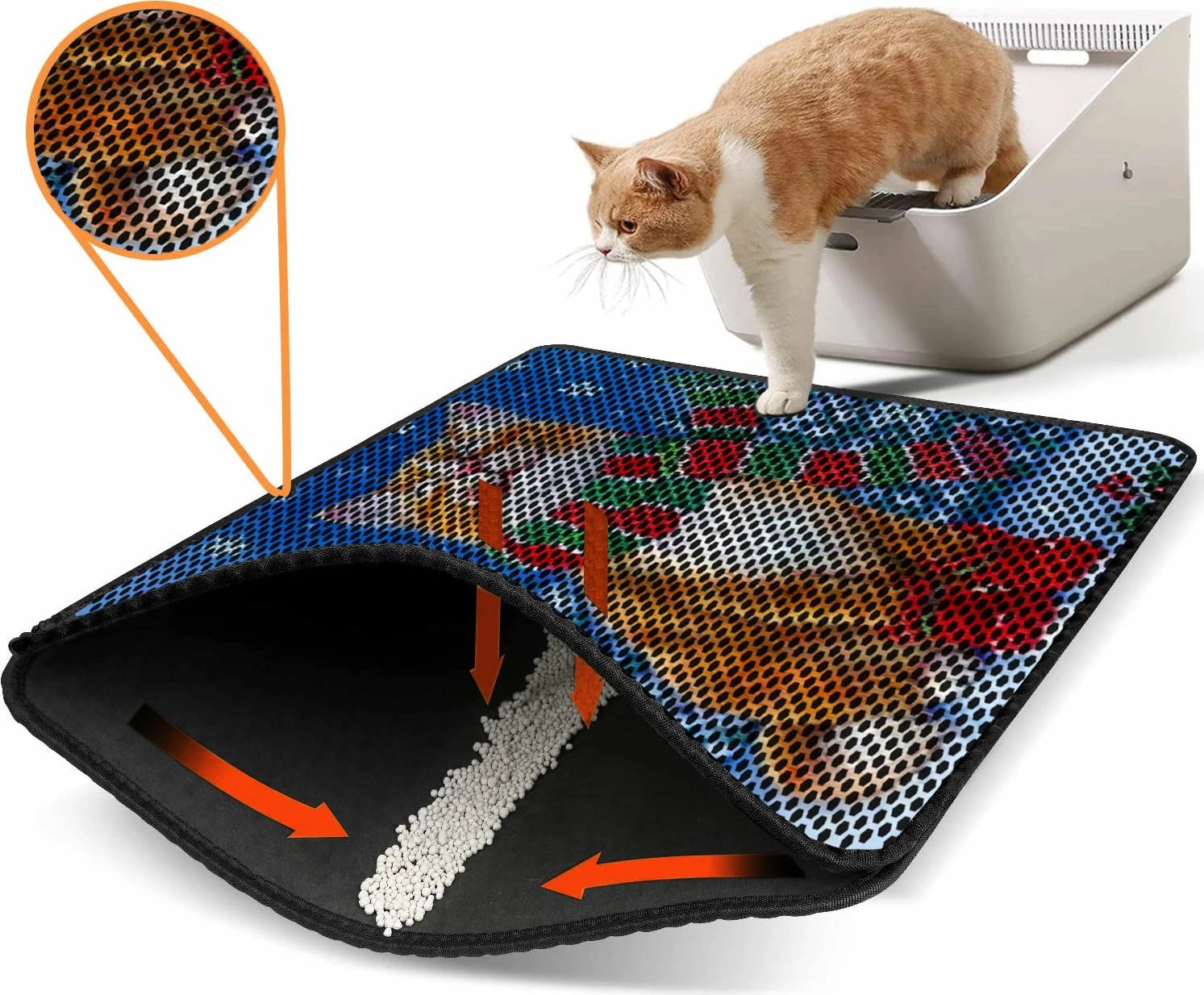 Tapet për rërë mace, shumëngjyrësh, Paws & Whiskers, Nrszn0176