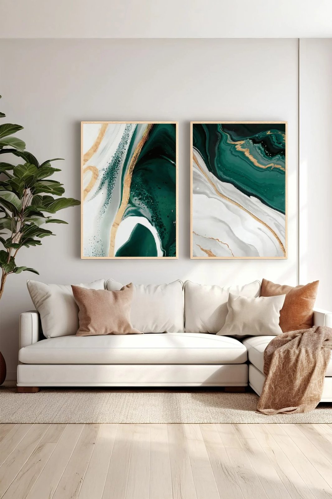 Pikturë dekorative me kornizë (2 copë), Wallity, Ersy2Lımodel4-Ahsap