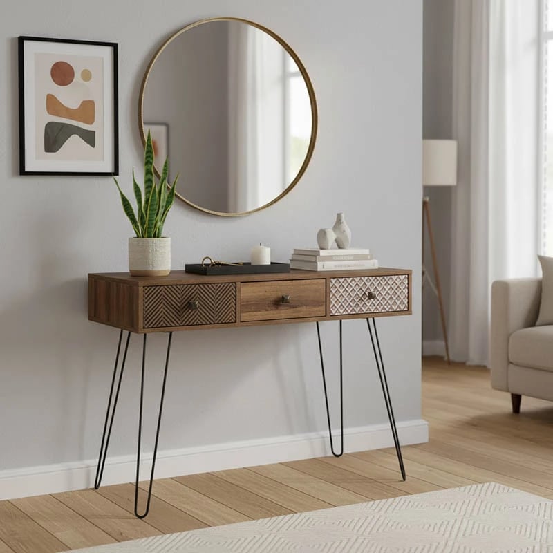 Konsol Boho, ngjyrë arre, 100x50.5x74.5cm