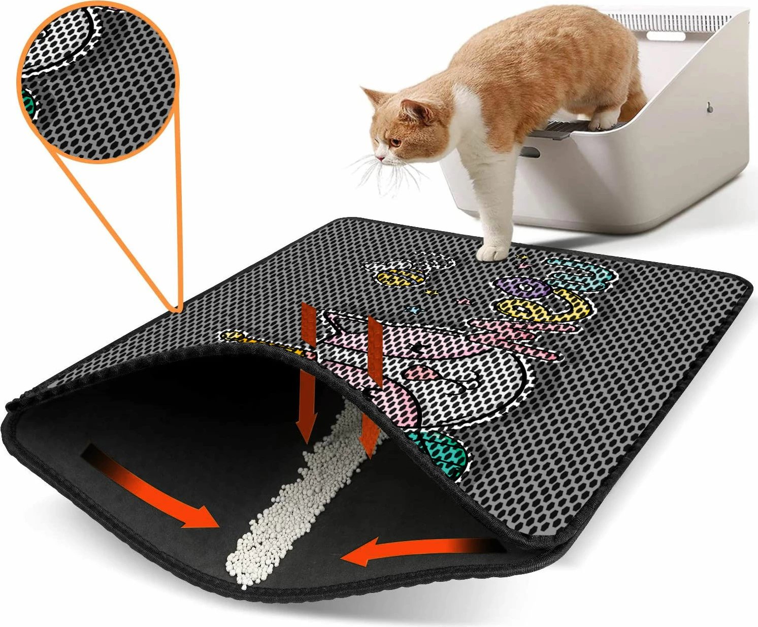 Tapet për rërë maceje, shumëngjyrësh, Paws & Whiskers, Nrszn0179