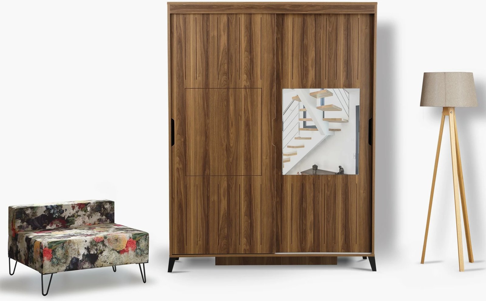 Dollap Hanah Home, Pasific Home Fuga 130, ngjyrë arre, me pasqyrë