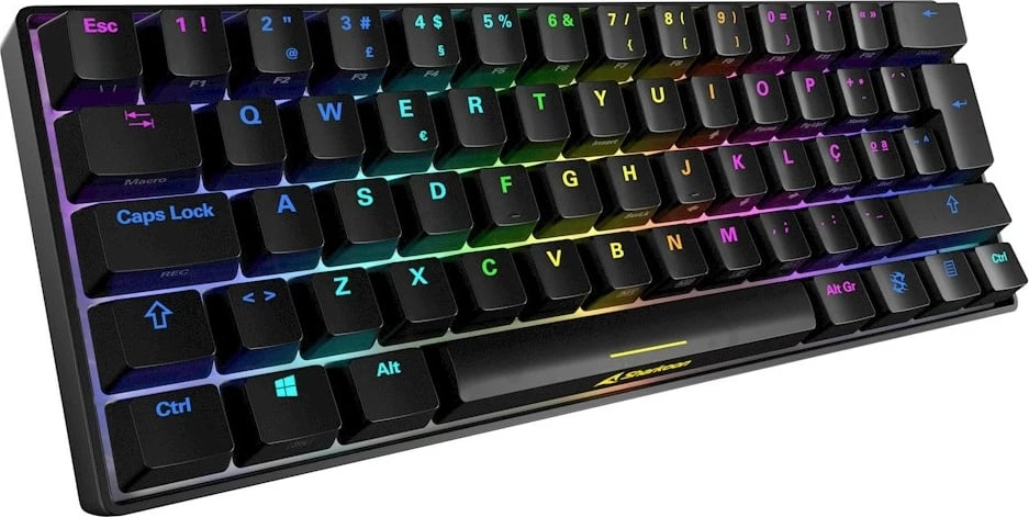 Tastierë mekanike SHARKOON SKILLER SGK50 S4, Kailh Red, 60%, RGB, PT-Layout, e zezë