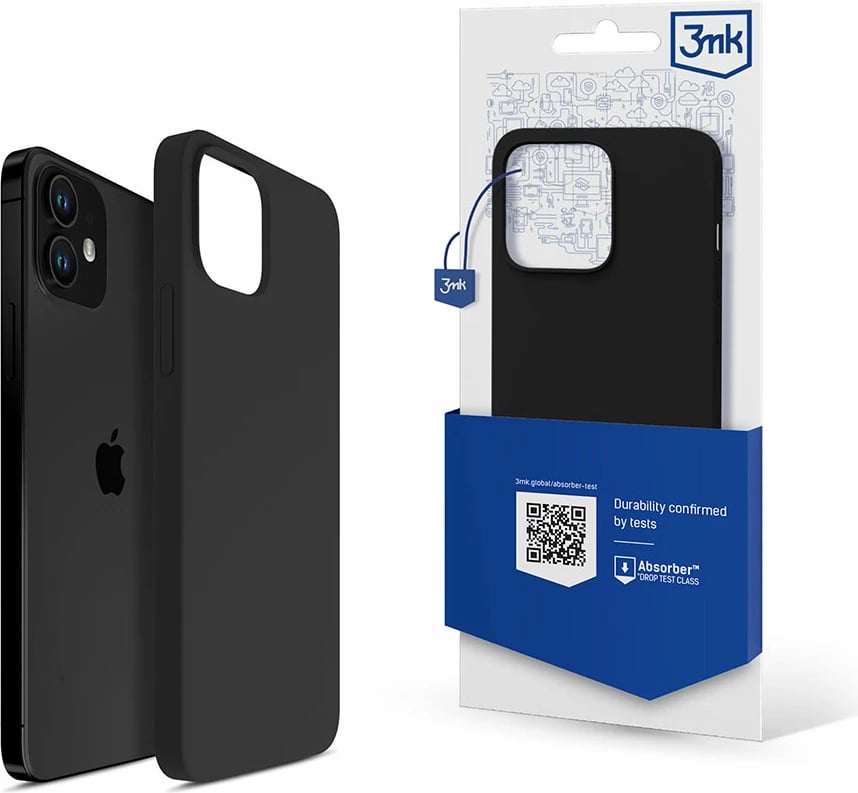 Mbështjellës silikon për celular 3mk Protection për iPhone 12 mini, i zi