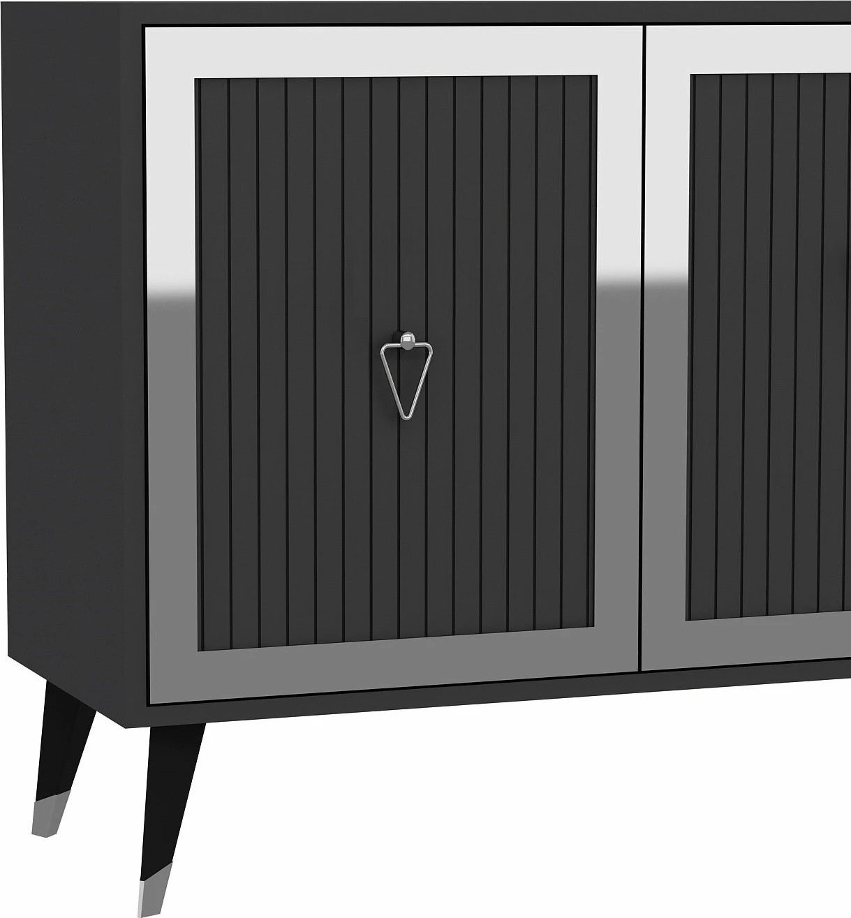 Konsol Skye Decor, ngjyrë antracit, argjend