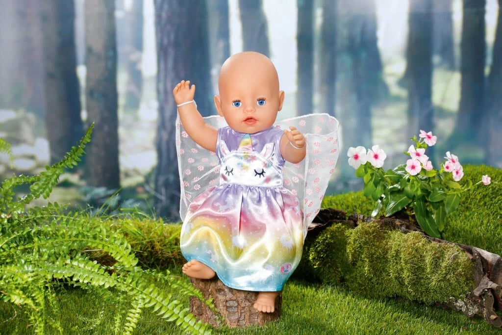 veshje zanë për kukull, Baby Born, 829301 Phantasia Fairy Outfit, me krahë, për kukulla 43 cm, shumëngjyrëshe