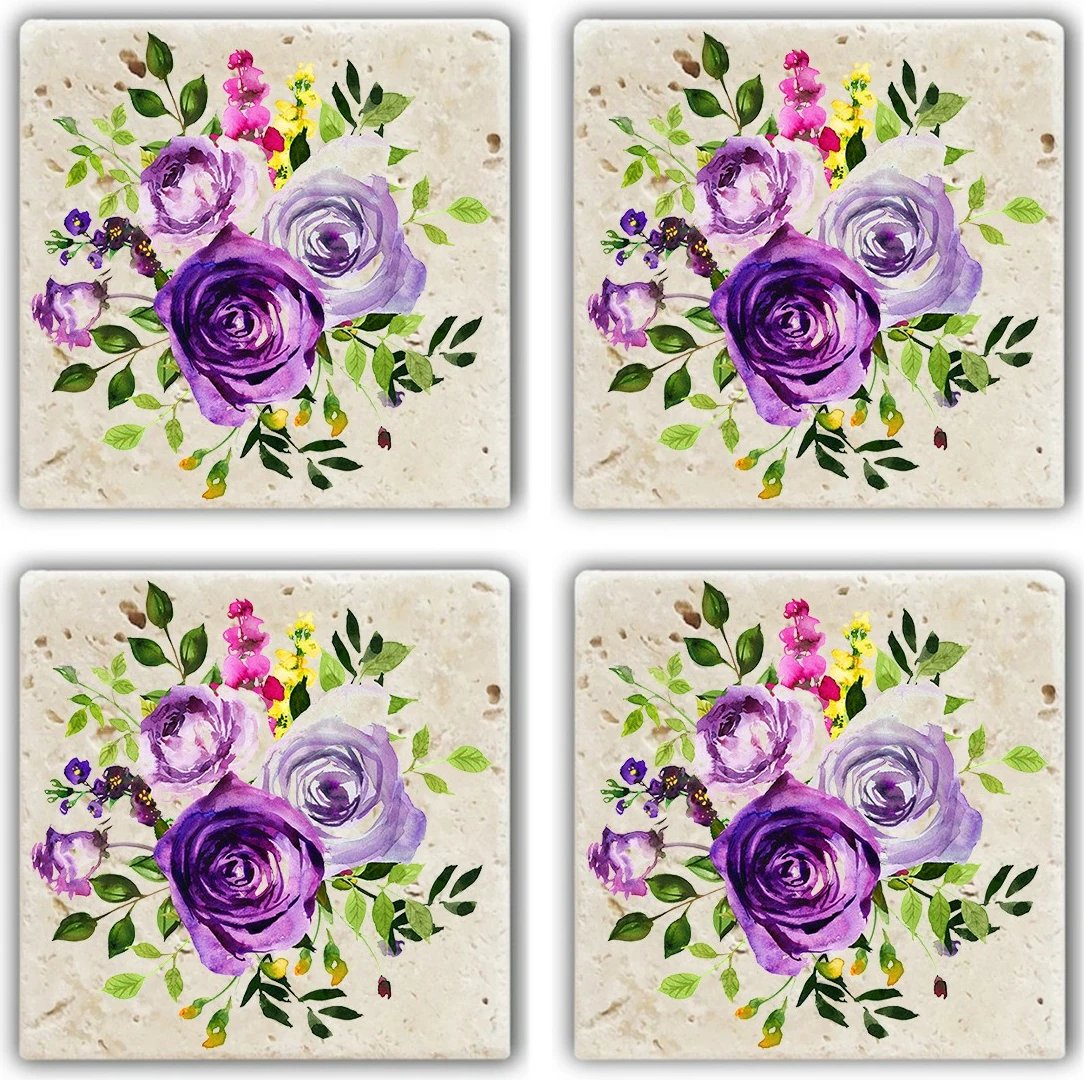 Set 4 copë mbajtëse gotash prej guri natyral, Hermia, TBA527666866