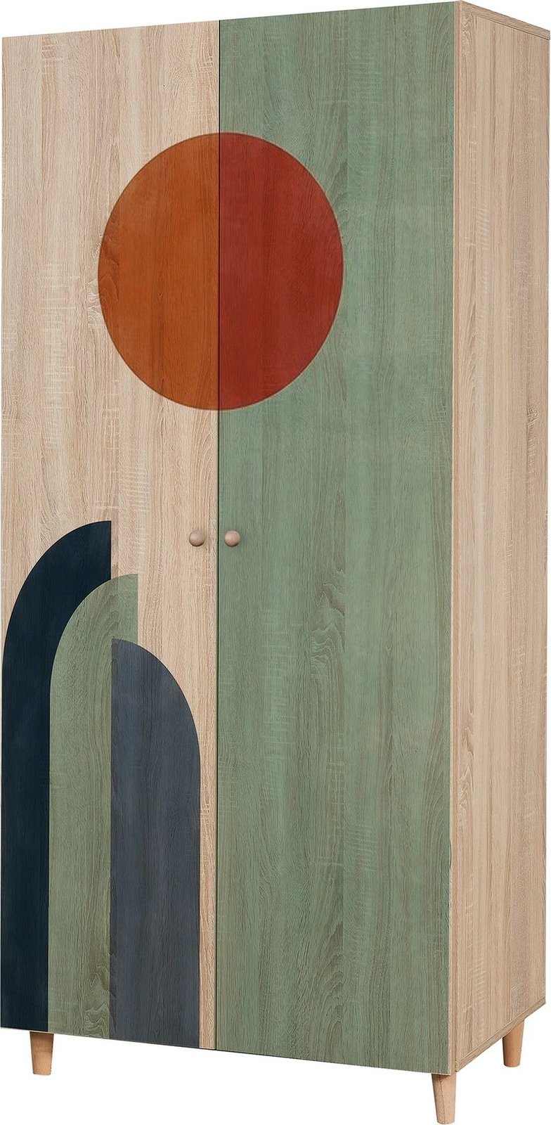 Dollap Hanah Home, Lidya 2, ngjyrë sonomo, 90x192x52cm