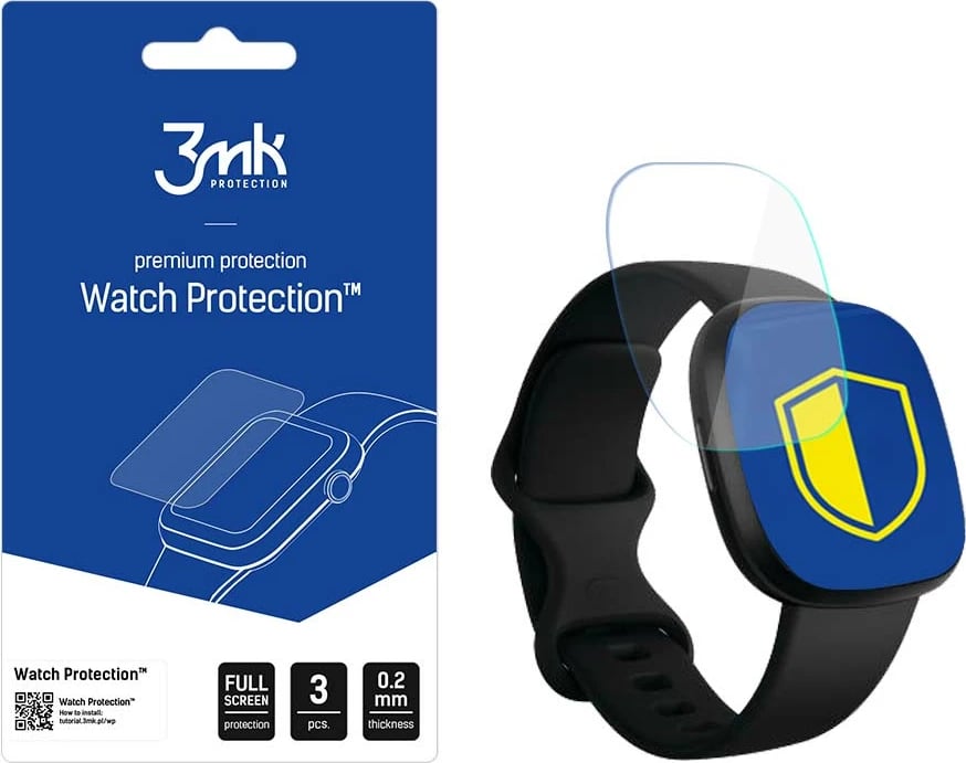 Film mbrojtës për smartwatch 3mk Protection Watch Protection ARC+ për Fitbit Versa 3/4, Transparent