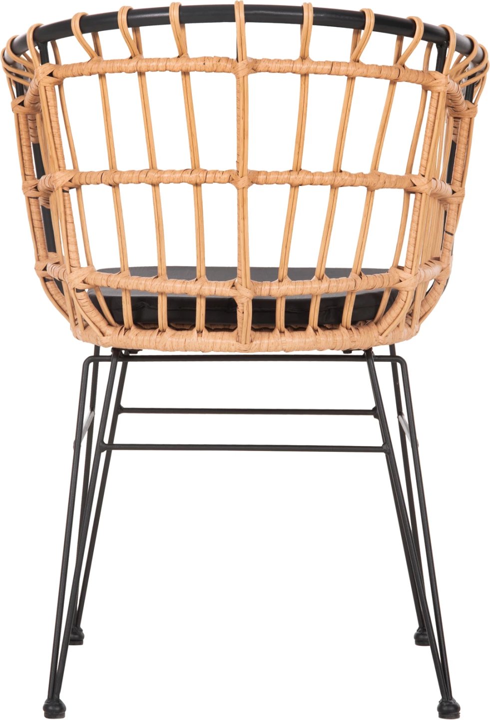 Karrige për jashtë ALLEGRA FH5456.11 metalike & jastëk ngjyrë e zezë - Wicker bezhë 58x61x81Hcm