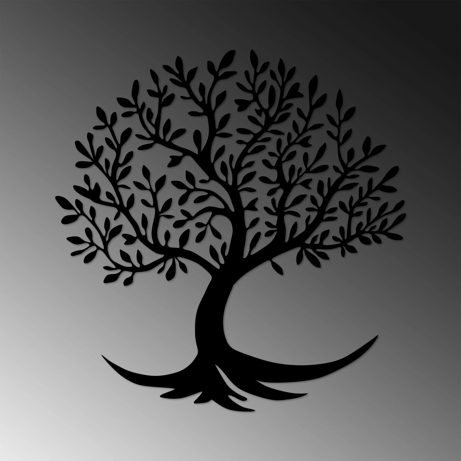 Aksesor dekorativ metalik për mur, Monumental Tree 4, ngjyrë e zezë, Wallity, 68x70cm