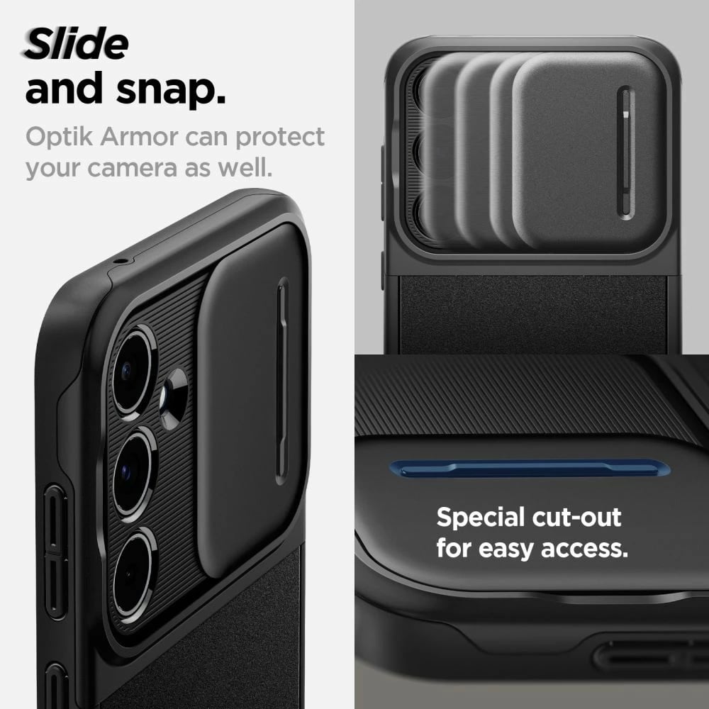 Mbështjellës Spigen Optik Armor për Samsung Galaxy A55 5G, i zi