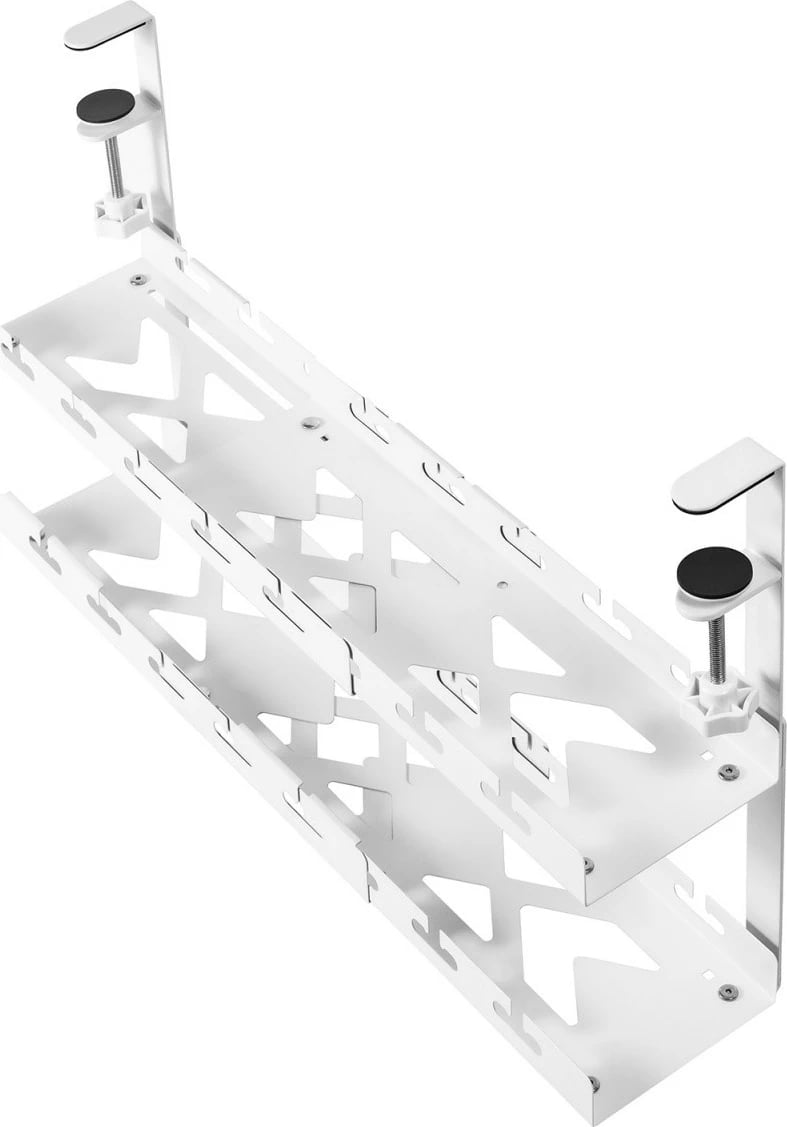 Organizues kabllosh nën tavolinë Maclean MC-102 W, dy nivele, i bardhë