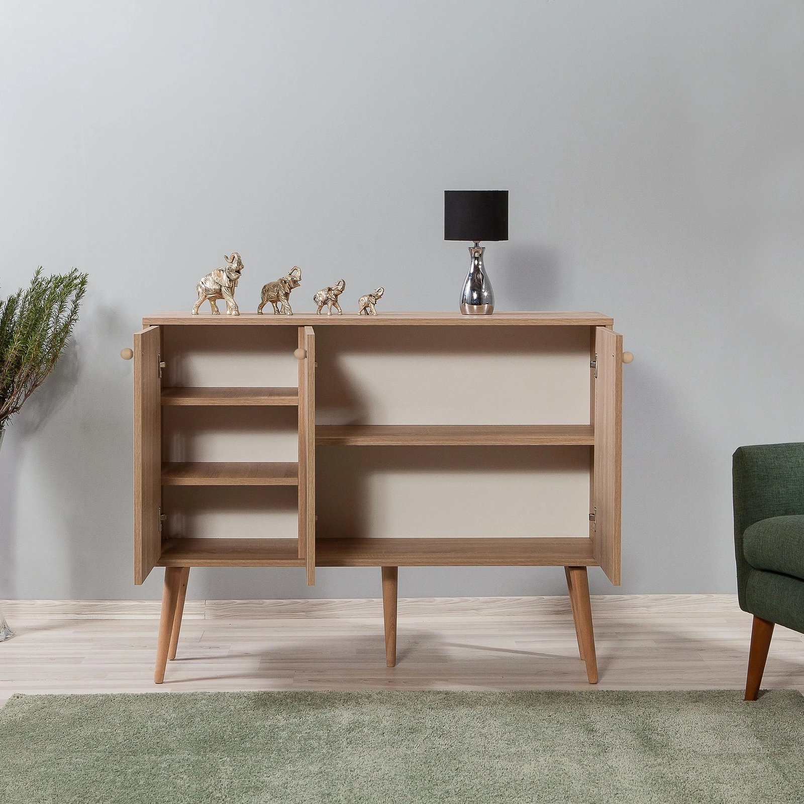 Konsol Hanah Home, Mega-720, ngjyrë lisi Sonoma