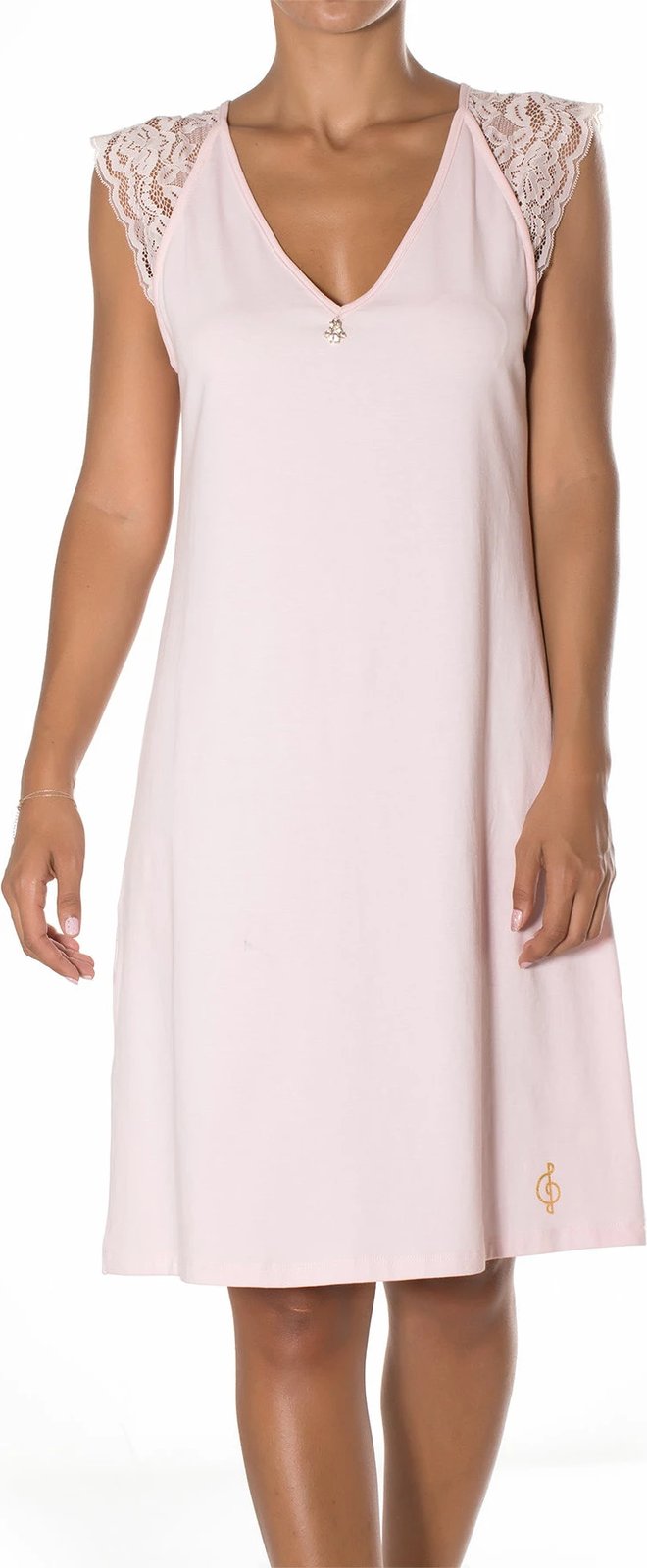 Këmishë nate Jumeon, 002-000515, ngjyrë pluhur, 2 copë