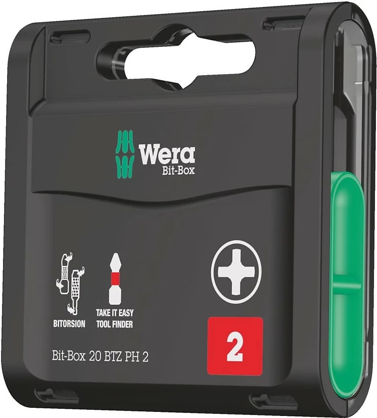 Set bitash Wera Bit-Box 20 BTZ PH, 20 copë, PH2, metal/plastik