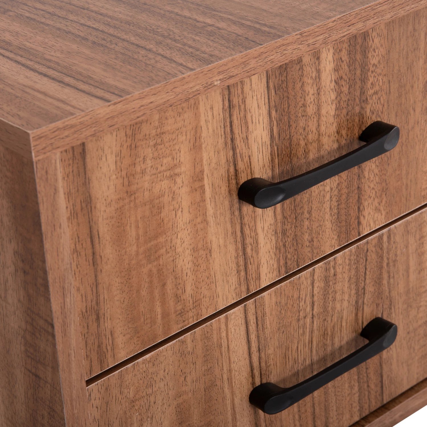 Komodinë nate HARRY FH2487.01 melaminë ngjyrë druri natyral-e zezë 55x43x48Hcm.