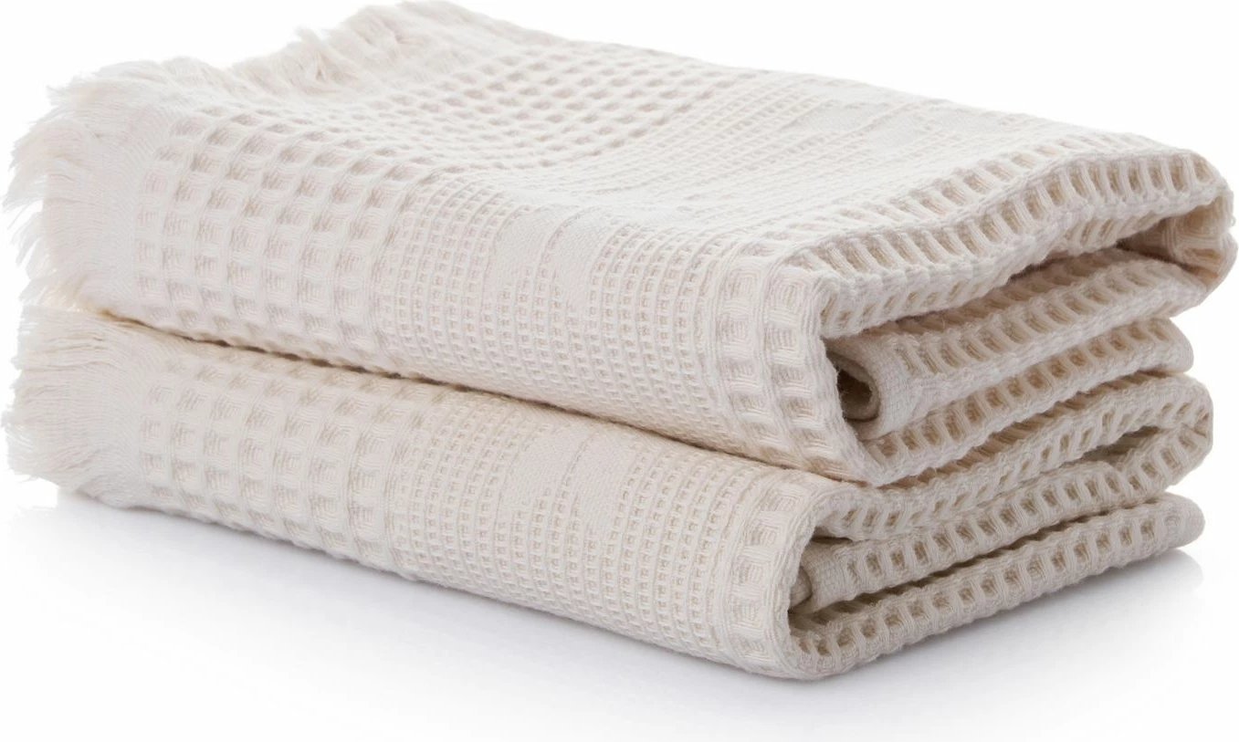 Set peshqirësh banje (2 copë), Mijolnir, Sara, ngjyrë ecru