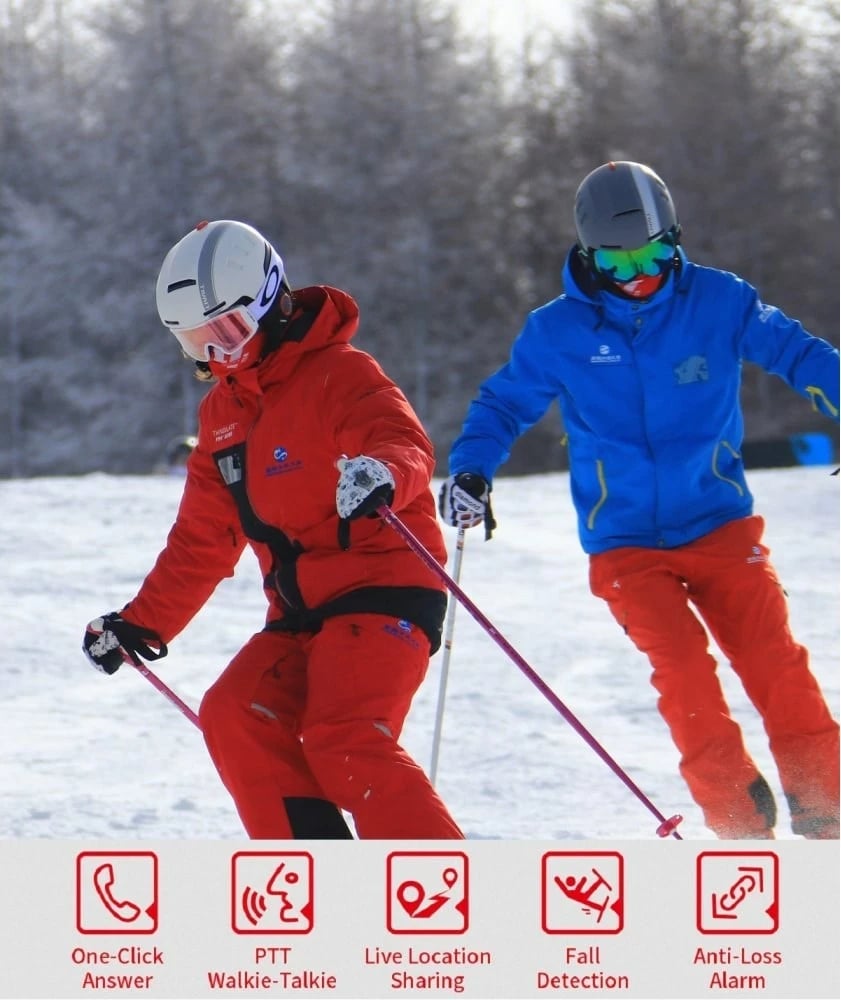 Helmetë ski Livall RS1 Bluetooth PTT Alert SOS, e bardhë, M