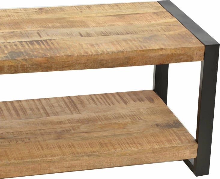 Tavolinë kafeje Miles dru mango natyral-e zezë 100x45x45.5cm