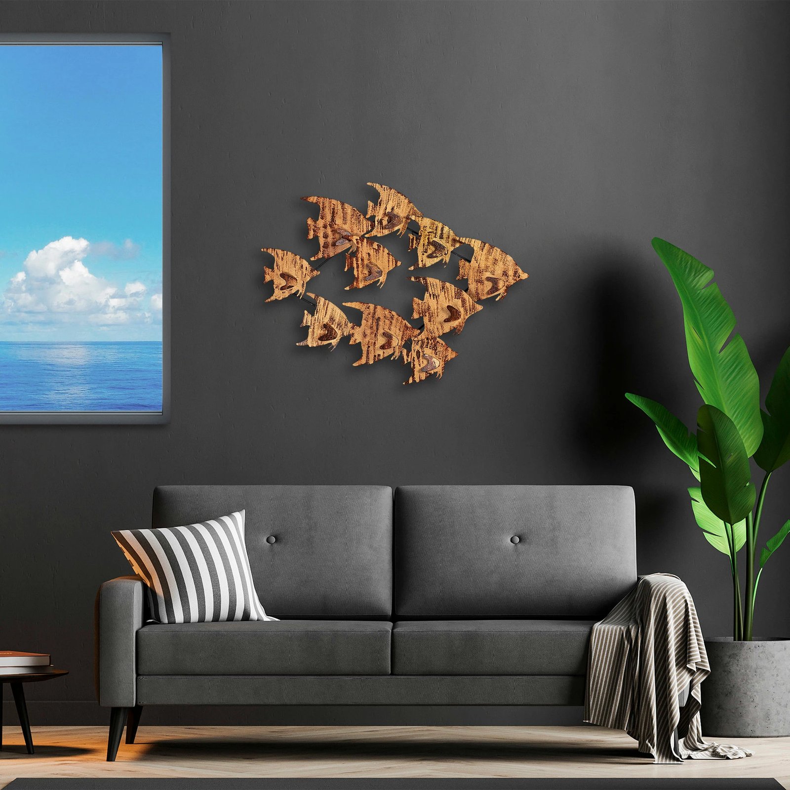 Aksesor dekorativ metalik për mur, Wallity, Melek v2