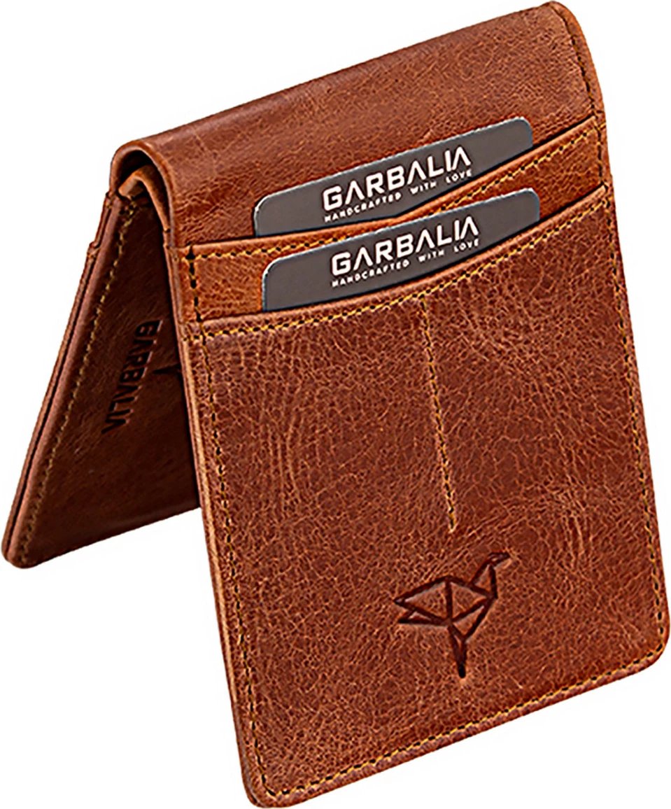 Portofol për burra, lëkurë natyrale, ngjyrë tan, Jasper