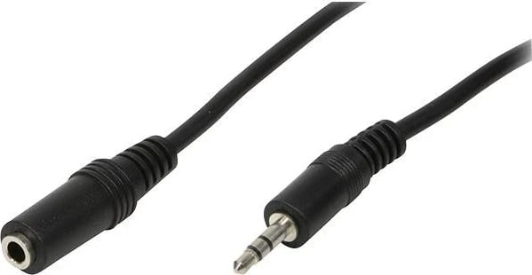 Kabllo LogiLink miniJack, 5m, e zezë