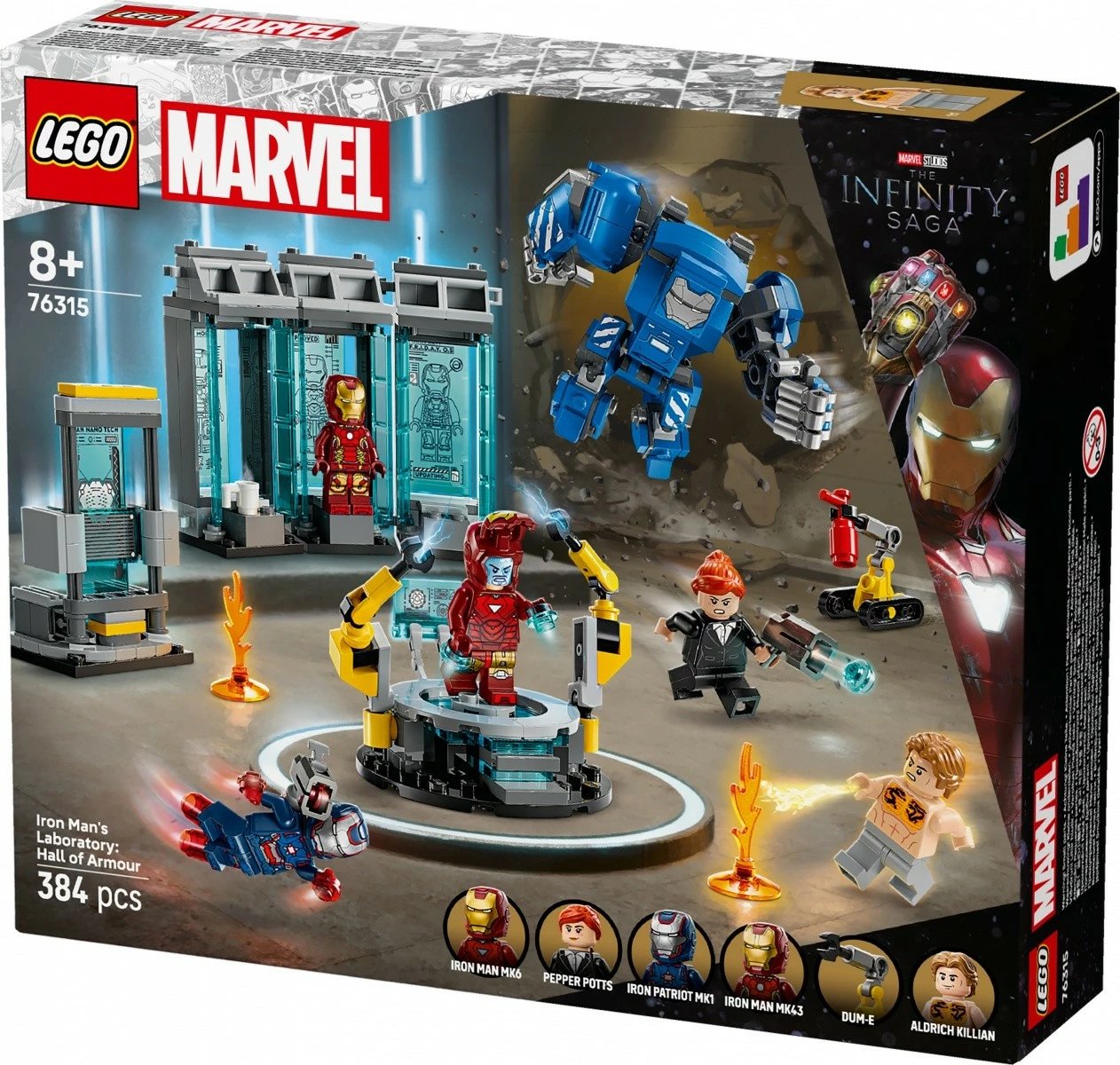 Set ndërtimi LEGO Marvel Iron Man Laboratory: Armory 76315, 384 pjesë