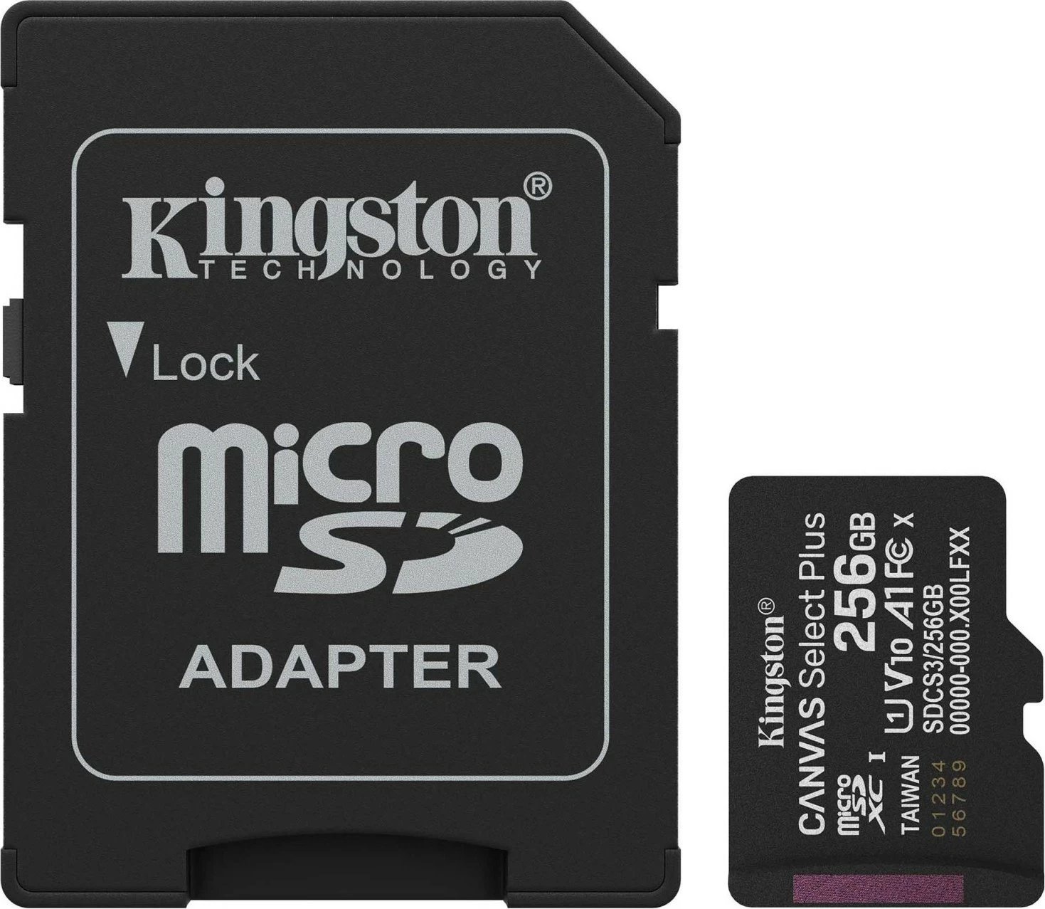 Kartelë memorje Kingston Canvas Select Plus microSD Gen3 256GB, UHS-I, Class 10, me adapter
