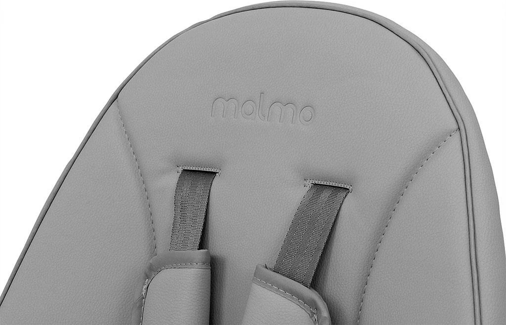 Karrige ngrënie 2‑në‑1 për fëmijë, Milly Mally, Malmo, konvertim karrige e lartë/karrige e ulët + tavolinë, rrip 5‑pikësh, tabaka e heqshme, dru ahu, eco‑lëkurë, gri