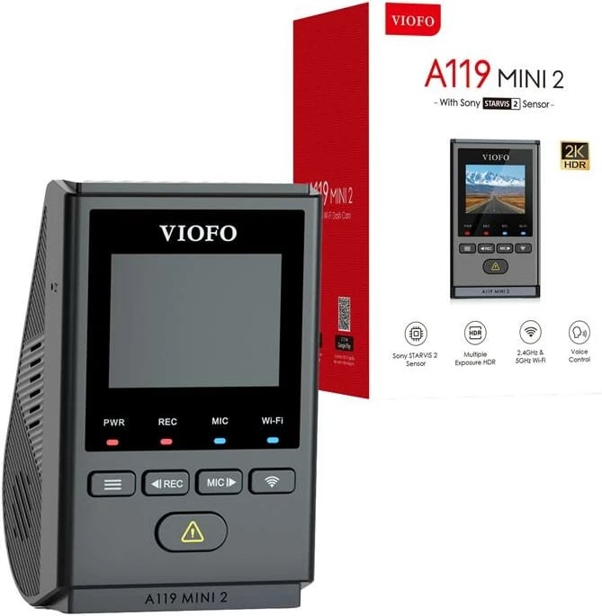 Video regjistrues veture Viofo A119 MINI 2-G, 2K 60fps, WiFi, GPS, i zi