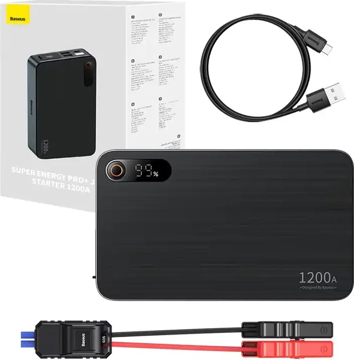 Jump starter Baseus Super Energy Pro+ 1200A, 12000 mAh, i zi