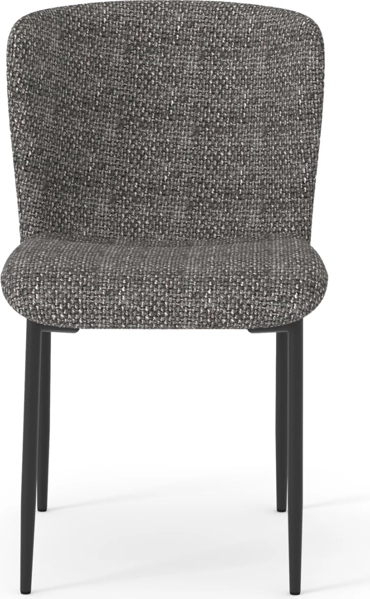 Karrige për dhomë ngrënieje, ngjyrë gri e errët, metal i zi, OBSESSION SM18101.02, 52x65x80cm