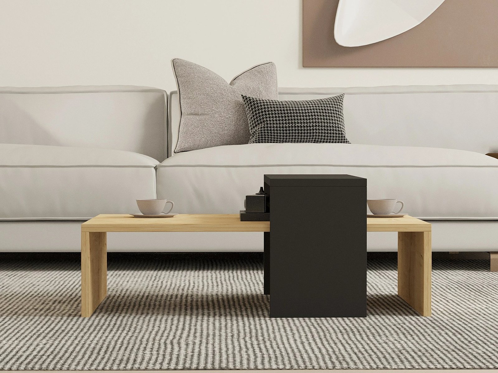 Tavolinë e ulët Hanah Home, Glow - ngjyrë safir dhe antracit