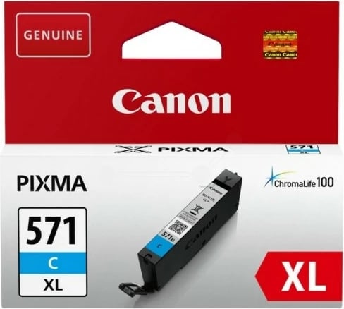 Toner Canon CLI-571XL, Cyan, për Pixma MG5750/MG5751/MG5752/MG5753/MG6851/MG6852/MG6853/MG7750/MG7751/MG7752/MG7753