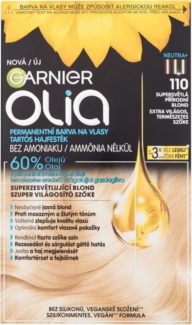Ngjyrë për flokë për femra Garnier Olia 110 Super Light Natural Blonde blond 60g