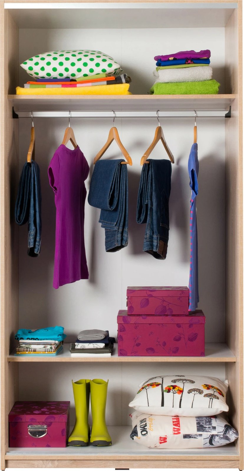 Dollap me dyer rrëshqitëse, ngjyrë Sonomo, Hanah Home, SWD-402-SS-2, 94x52x182 cm