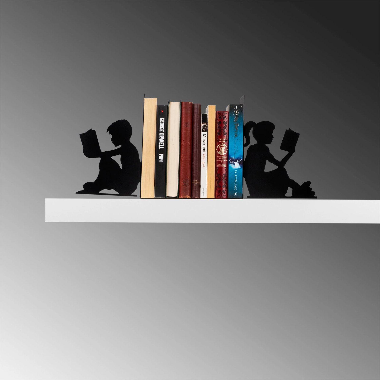 Mbajtës librash metalik Aberto Design, i zi, 40.5x14x22cm Mbajtës librash metalik Aberto Design, i zi, 40.5x14x22cm