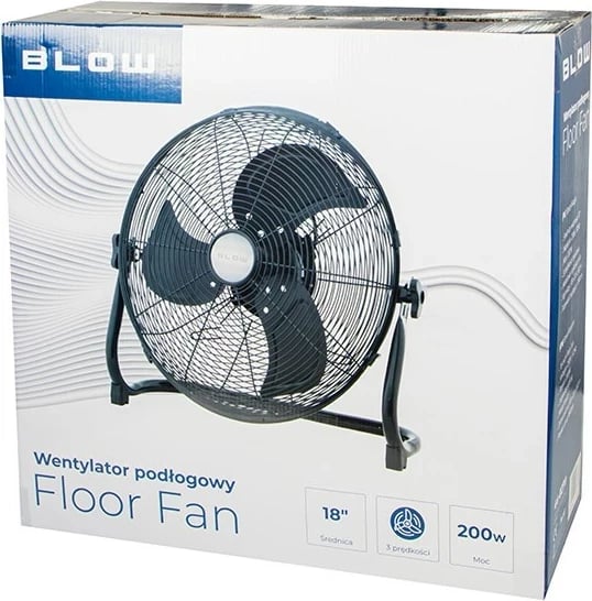 Ventilator dyshemeje BLOW 44-027#, 18 inç, 200W, Metal, Zi