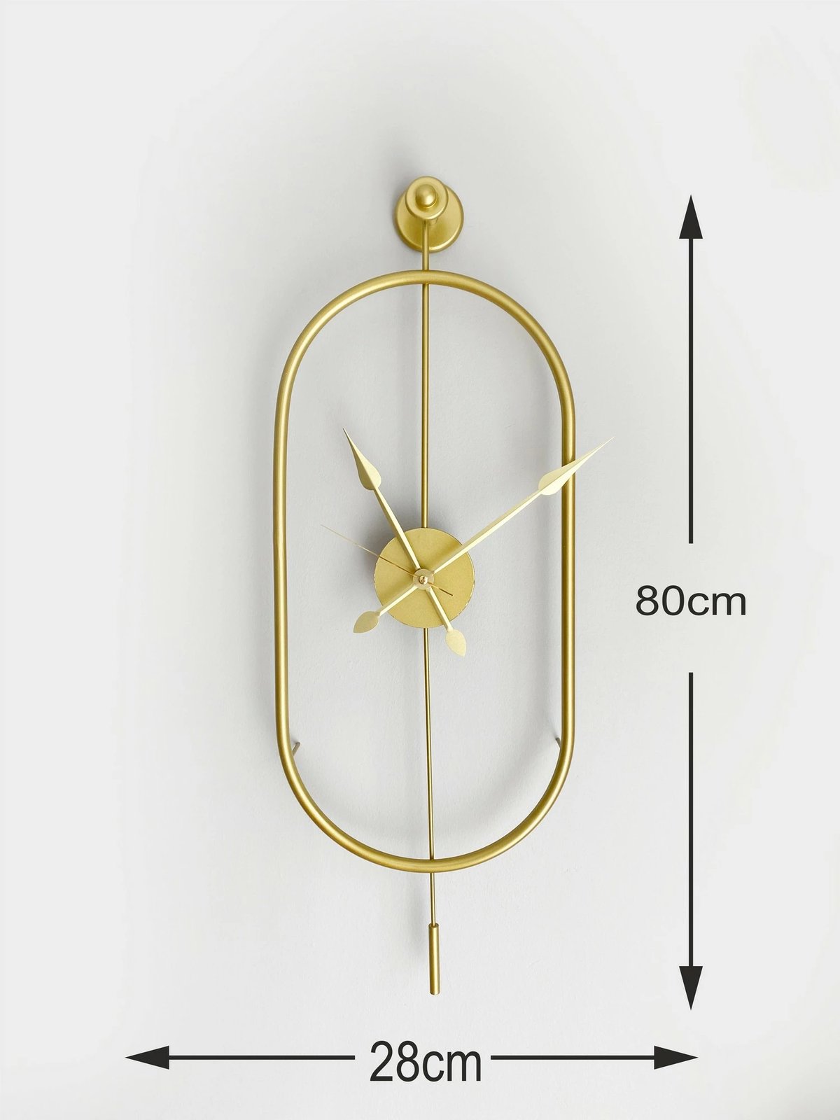 Orë muri dekorative metalike Wallity, Mclock-00105, ngjyrë ari