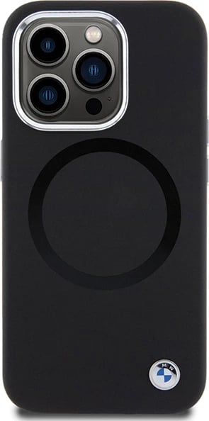Mbështjellës BMW Signature Liquid Silicone MagSafe për iPhone 15 Pro, i zi