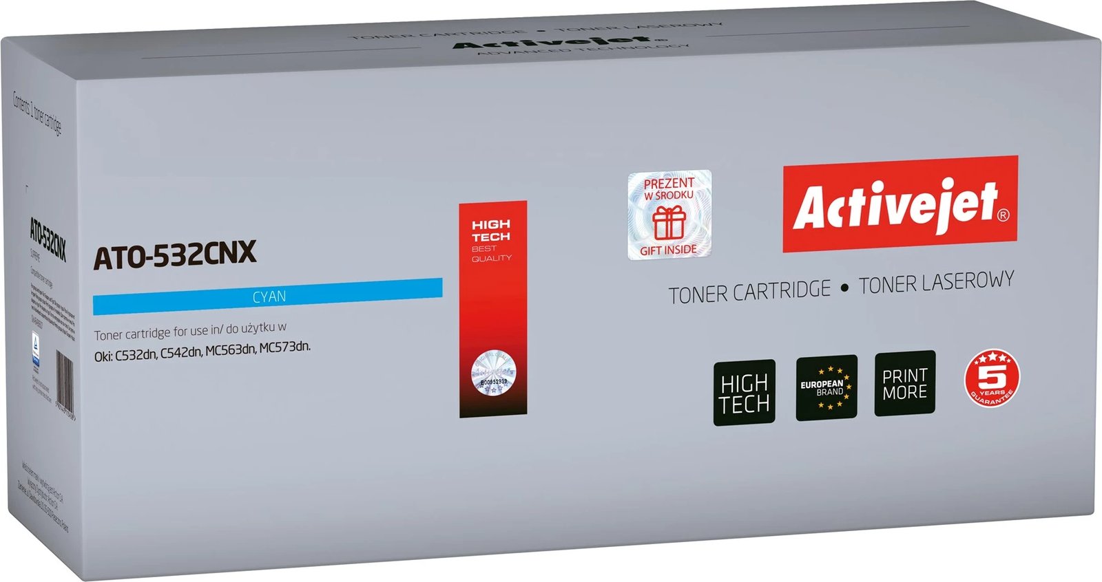 Toner zëvendësues Activejet ATO-532CNX për printer OKI, i kaltër