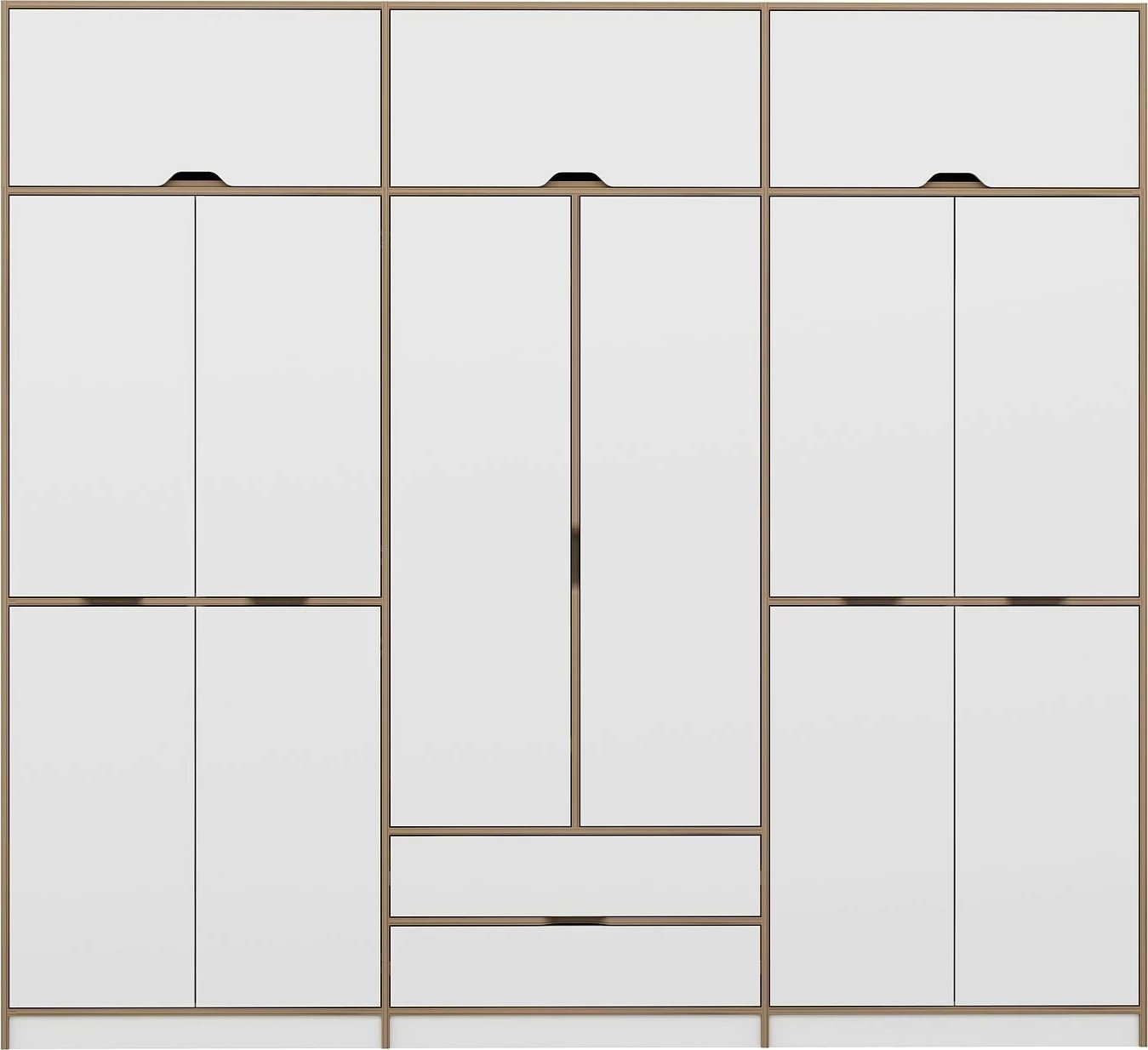 Dollap i madh për rroba, ngjyrë e bardhë dhe dore, Skye Decor Elina - 8914